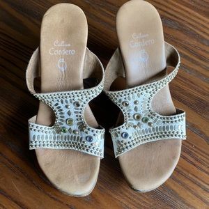 Calleen Cordero White Studded Heels